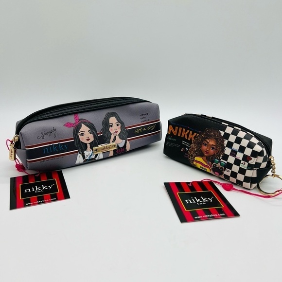 NIKKY BY NICOLE LEE SET OF 2 TRAVEL/COSMETIC ZIPPERED POUCHES NWT - Picture 4 of 14